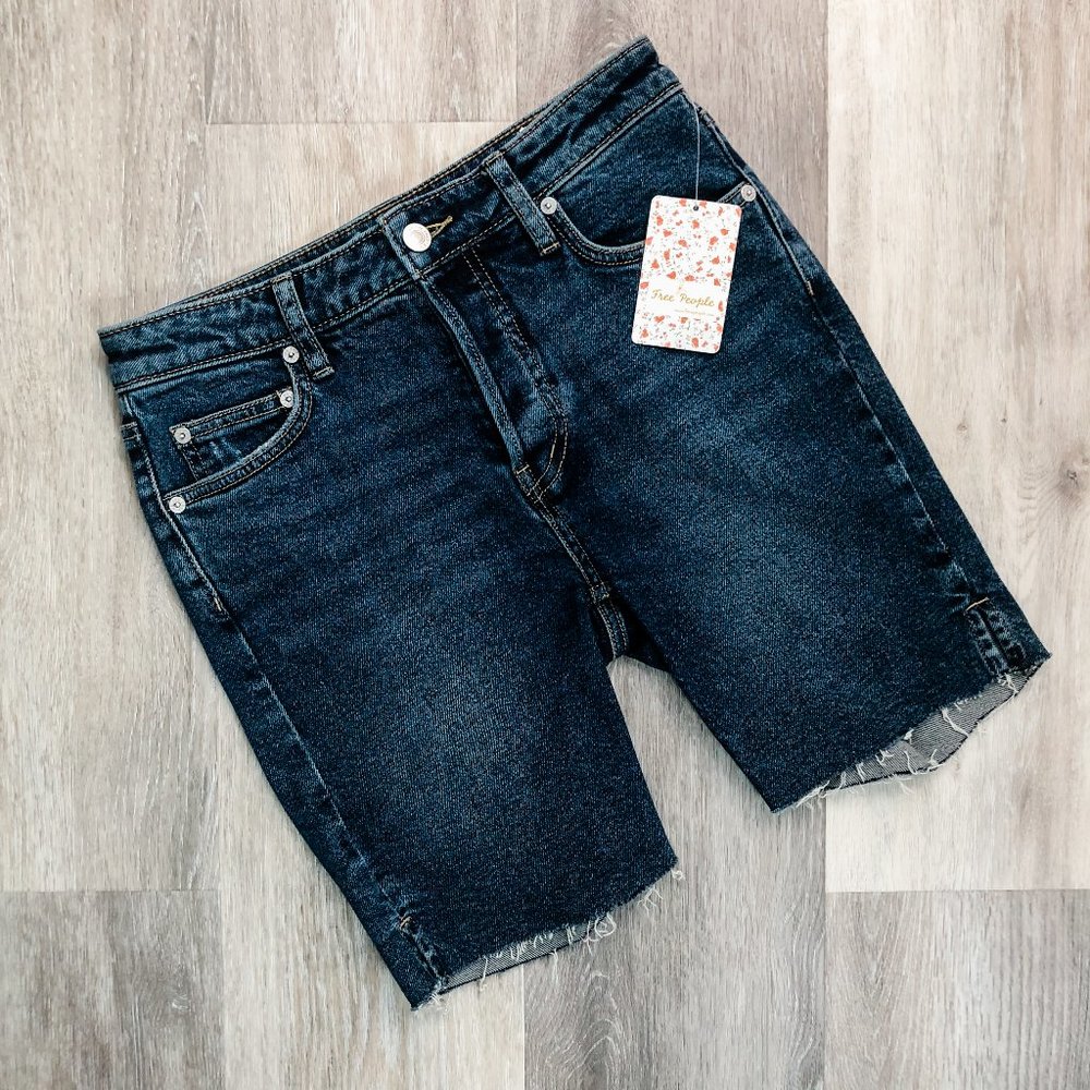 Free People high waist, button fly cutoff bermuda